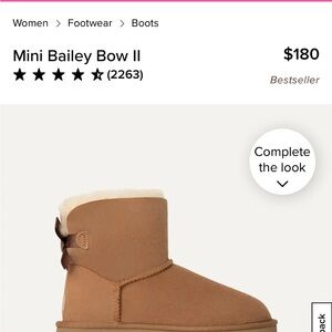 🔥🔥 UGG Mini Bailey Bow II Chestnut Suede Boot - Size 7
